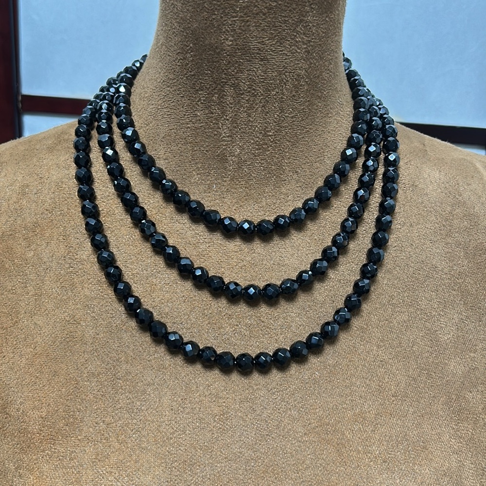 Black Onyx, long chain can be doubled or tripled